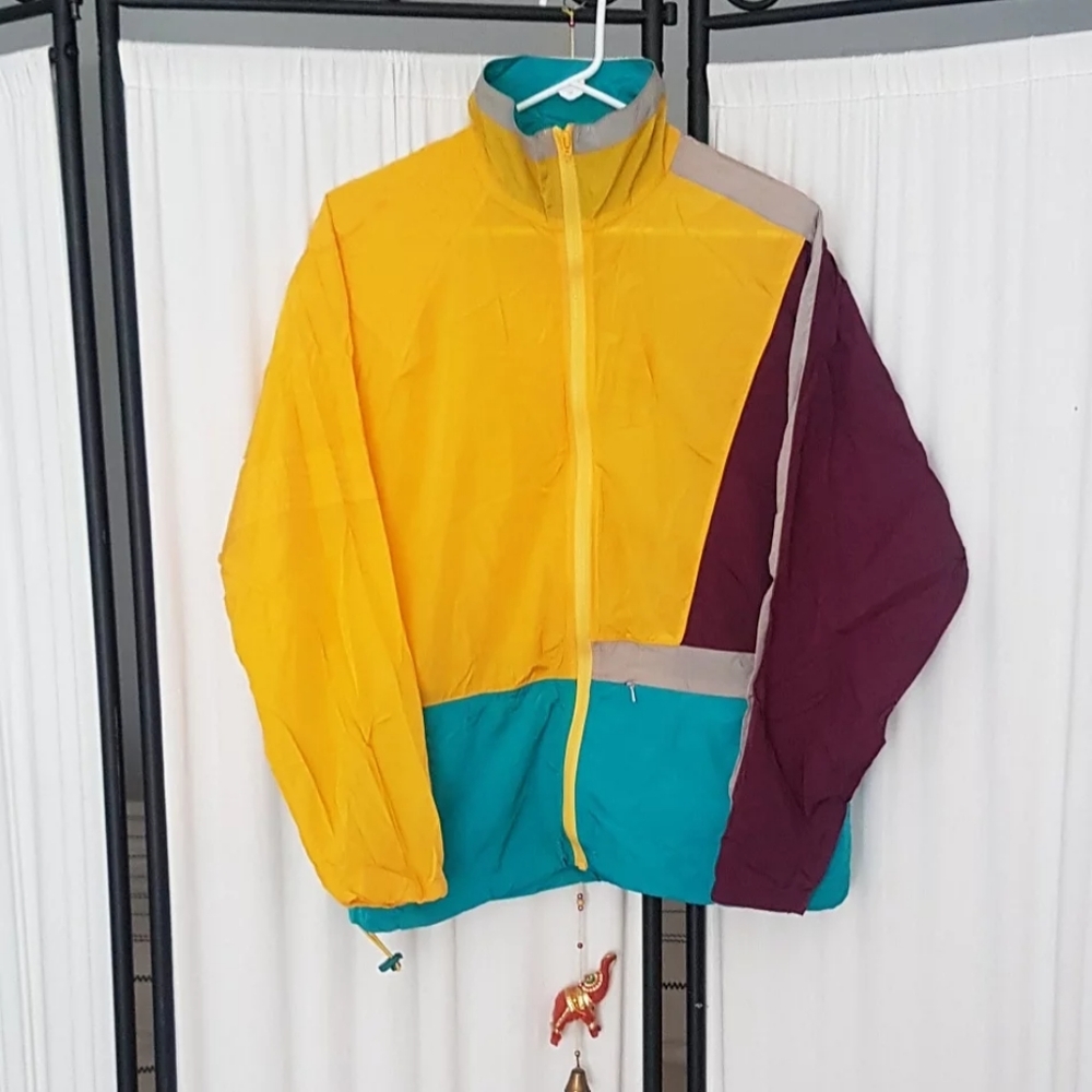Colour block windbreaker